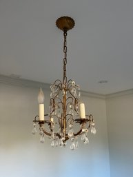 A Sweet Antiqued Gold Finish Foliate Chandelier