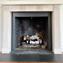 An Ornately Decorated Stone Mantel And Surround With Fluted Legs - Primary