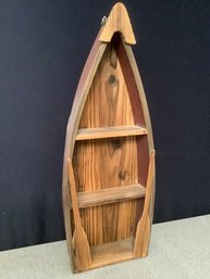 Wooden Paddle Boat Wall Shelf