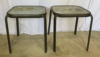 Two Metal And Glass Outdoor Tables