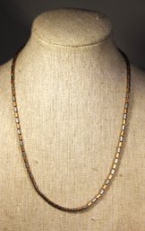 Multi Colored Gold Filled Beaded Chain Necklace 16' Long