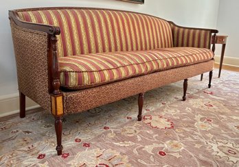 Gorgeous Vintage Inlaid Mahogany Sheraton Style Sofa