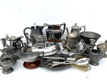 A Large Collection Of Vintage And Antique Silver Plate And Silver