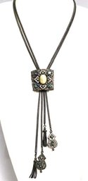 Incredible Dual Strand Metal Bolo Tie