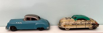 Two Die-Cast Metal Cars - With Working Wind-Up Car