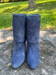 International Concepts Blue Suede Boots Size 6.5M