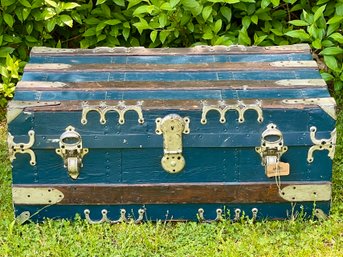 Ornate Vintage Trunk With Original Label Intact