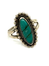 Vintage Sterling Silver Native American Turquoise Ring, Size 5.5