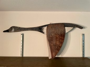 Paint Decorated Wooden Canada Goose Wall Hanging