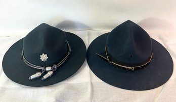 2 Vintage Campaign Style Hats With Box