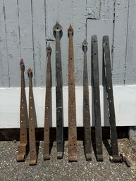 Group Of Large Antique Barn Door Hinges