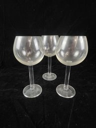 Vintage Wine Goblet Glasses - Set Of 3