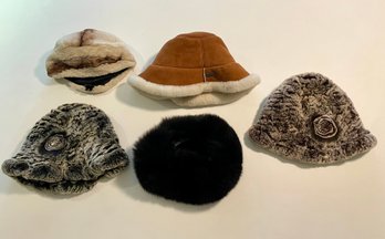 Five Genuine Fur Winter Hats Including Eric Javits & Floga