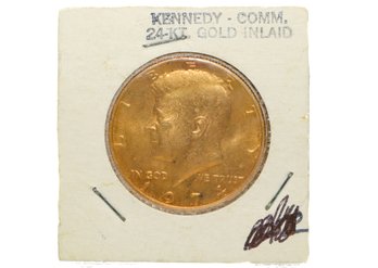 24kt Gold Inlaid Half Dollar Kennedy Coin