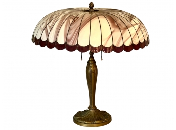 Gorgeous Stained Glass Lamp With Vintage Base