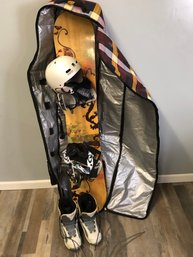 Ladies Roxy Snowboard With Wheeled Burton Bag And Gear