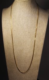 Vintage Italian Gold Over Sterling Silver Box Chain Necklace 24' Long