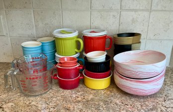 Colorful  Kitchen Ramikens, Soup Mugs And Bowls