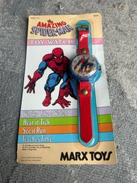 Vintage Mint Sealed On Card 1977 MARX SPIDERMAN Wristwatch