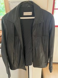 Jones New York Mens Black Leather Jacket