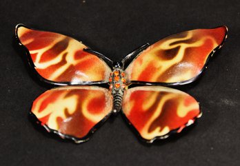 1960S 'FLOWER POWER' LARGE BUTTERFLY BROOCH