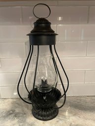 Tall Metal And Glass Candle Lantern