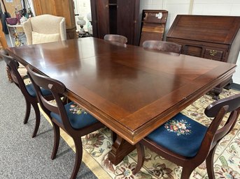Beautiful And Interesting Dining Room Table  By Bernhardt With 5 Chairs