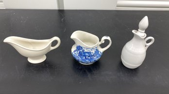 Three Pitchers Hall Gravy Pillvuyt France Shakespear Royal Esses