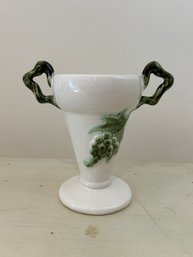 Vintage Hull Pottery Tokay USA Two Handled Urn Vase With Grapes And Leaves