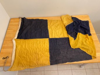 Vintage Yellow And Black Checkered Flag