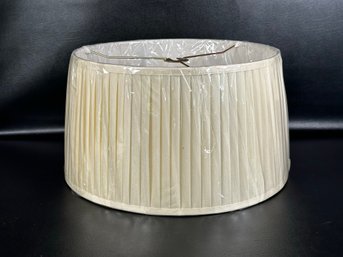 A Quality Pleated Drum Lamp Shade In Original Cellophane Wrap, New/Old Stock