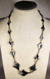 Early Hand Signed Robert Lee Butler Sterling Silver Modernist Necklace 20'