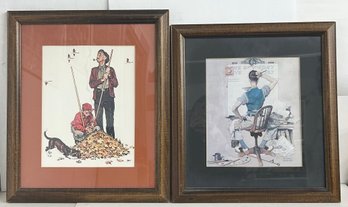 2 Framed Norman Rockwell Prints - Grandpa & Me And The Artist