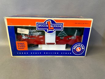 NIB Lionel Large Scale Christmas Box Car Train, 8-87021, G Scale Model