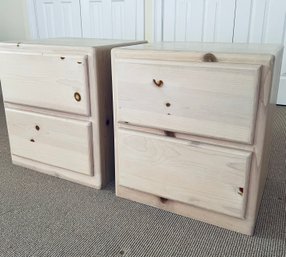 PAIR Bleached Pine Side Chests