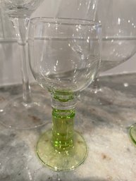 Cute Green Stemmed Cordial Glassed & More