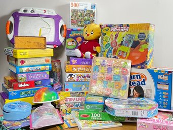 A Large Assortment Of Games And Toys