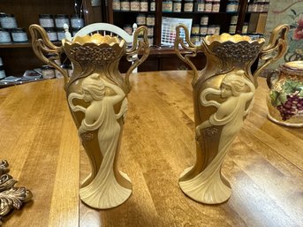 Pair Of Art Nouveau  Urns
