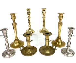 Fine Collection Of 4 Sets Of Candlesticks Including Baldwin & Virginia Metalcrafters