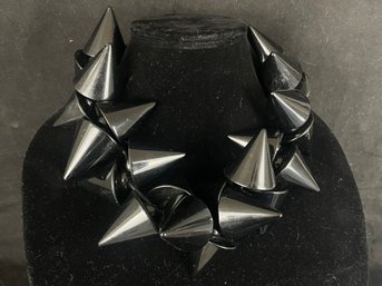 Dramatic, Black , Cone-shaped Components Add Up To A Completely, Unique Necklace