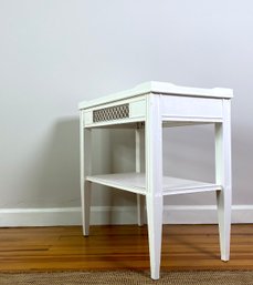 Antique - White Washed Painted Side Table