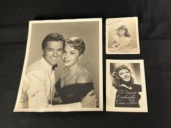 Authentic Autographed Photos - Marge & Gower Champion, Vera Ellen, Robin Morgan - MGM