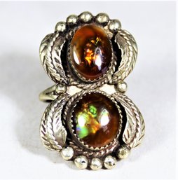 Native American Southwestern Brown Opal Large Ladies Ring Size 5.5 Sterling Silver