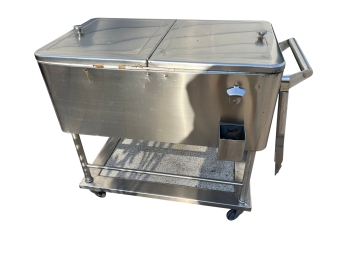 Stainless Rolling Outdoor Cooler