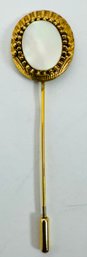 VINTAGE SIGNED FLORENZA GOLD TONE MOTHER OF PEARL STICK PIN