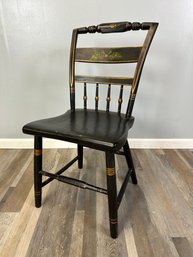 Black Hand Painted Spindle Side Chair