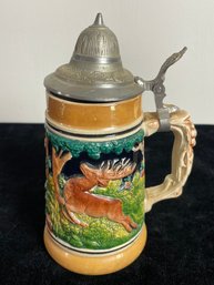 Vintage German Lidded Beer Stein