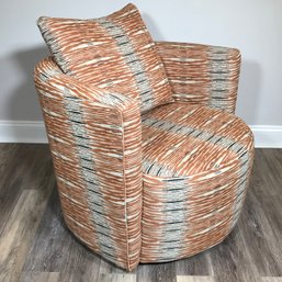 Amazing MCM / MIDCENTURY Style Barrel Chair - Full Swivel Chair - Great Modern Upholstery - Amazing Look !