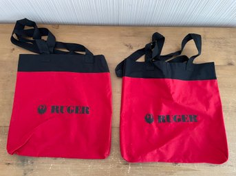 Lot Of 2 Red And Black Ruger Tote Bags