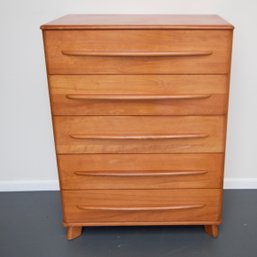 Heywood Wakefield Style Tall Boy 5 Drawer Dresser